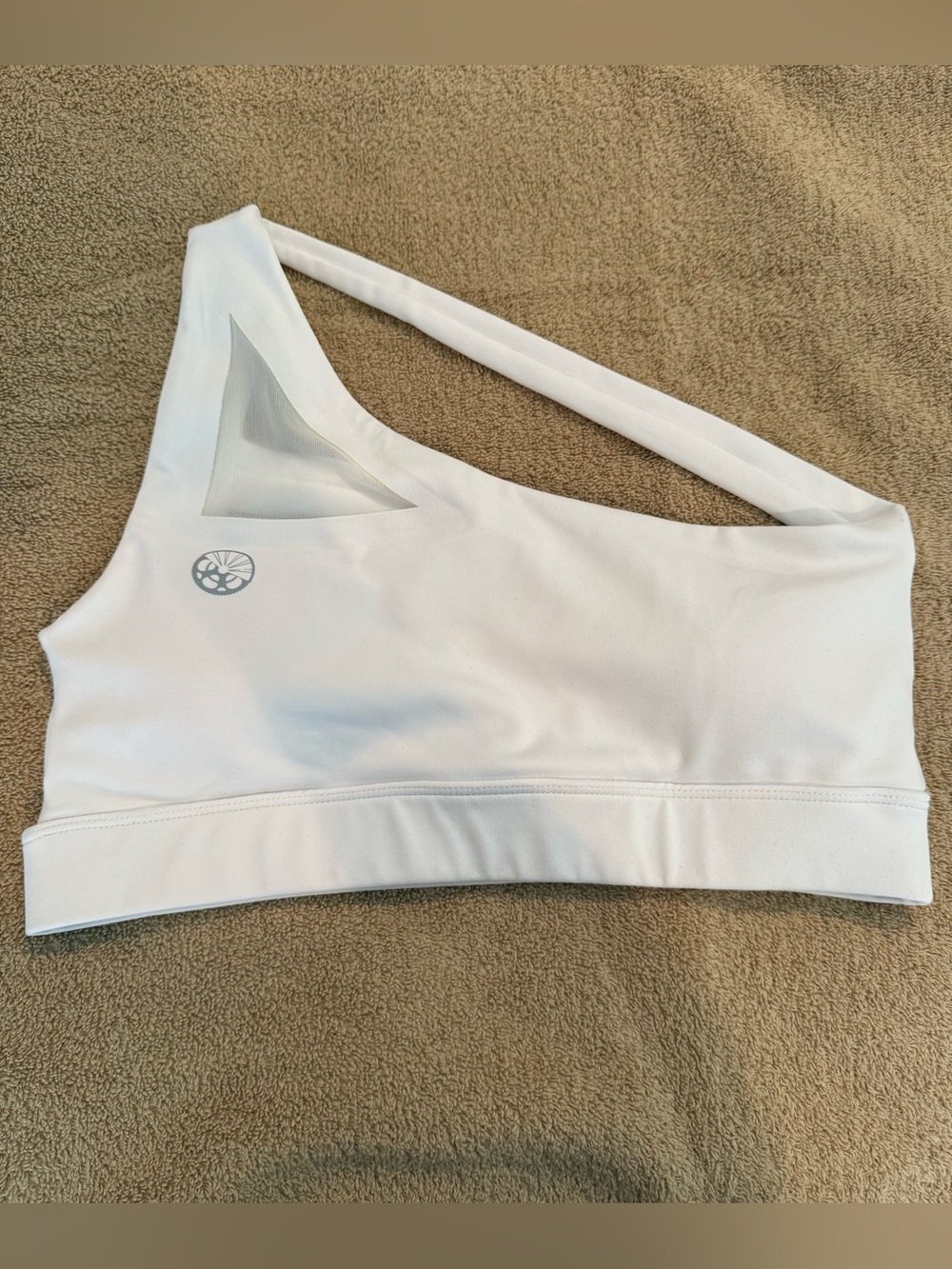 Purvelo Asymmetric One-Shoulder White Sports Bra